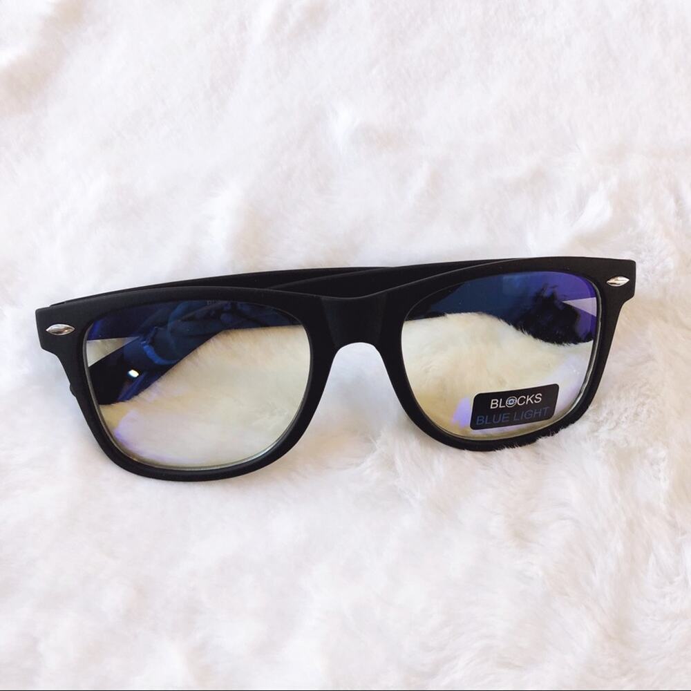 Alice Matte Black Rectangle Blue Light Glasses